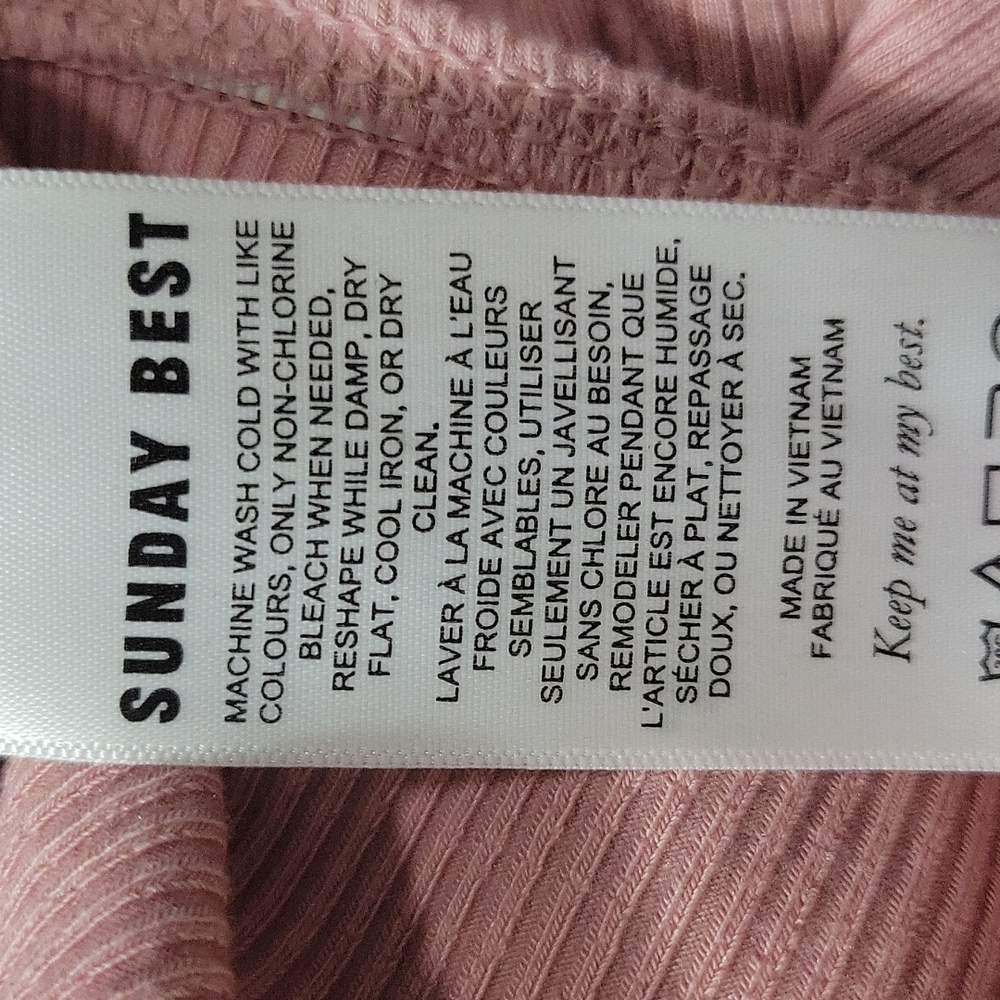 Sunday Best Pink Ruffled Strap Ribbed One-Piece Bodysuit - Picture 5 of 5